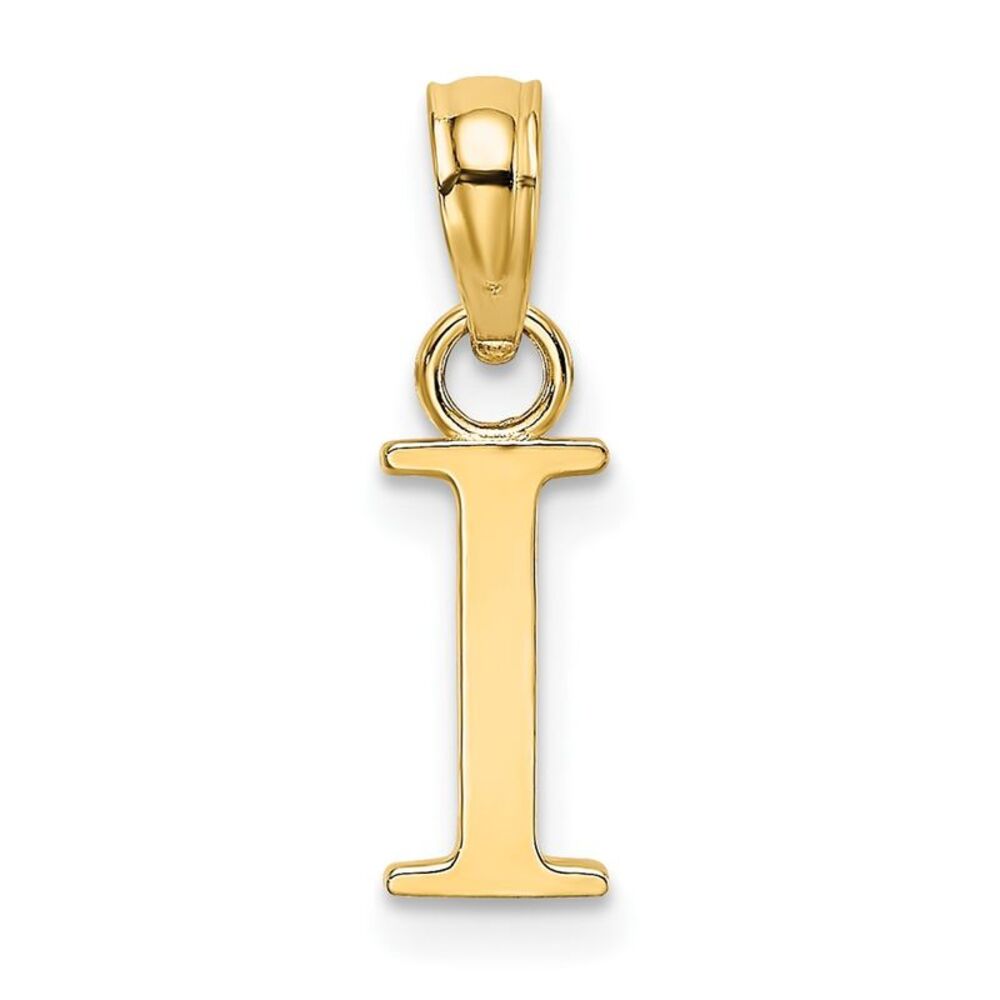 10k Yellow Gold Polished I Block Initial Charm - image 1